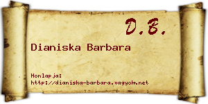 Dianiska Barbara névjegykártya